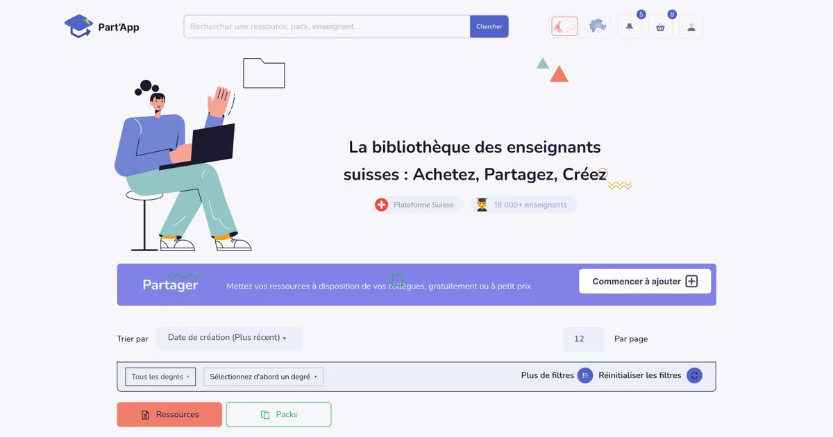 Refonte UX d'une marketplace, interface conçue pour Part'App